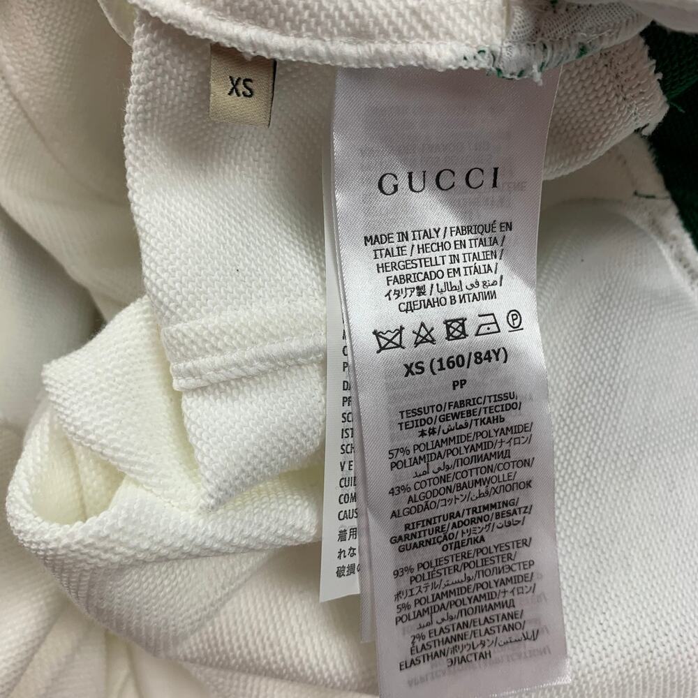 GUCCI Size XS White Green Polyamide Blend Web Stripe Mini Dress - Picture 4 of 5